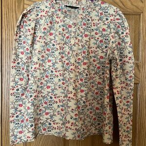 House of Harlow 1960 floral 1/4 button cotton top boho medium m New nwot